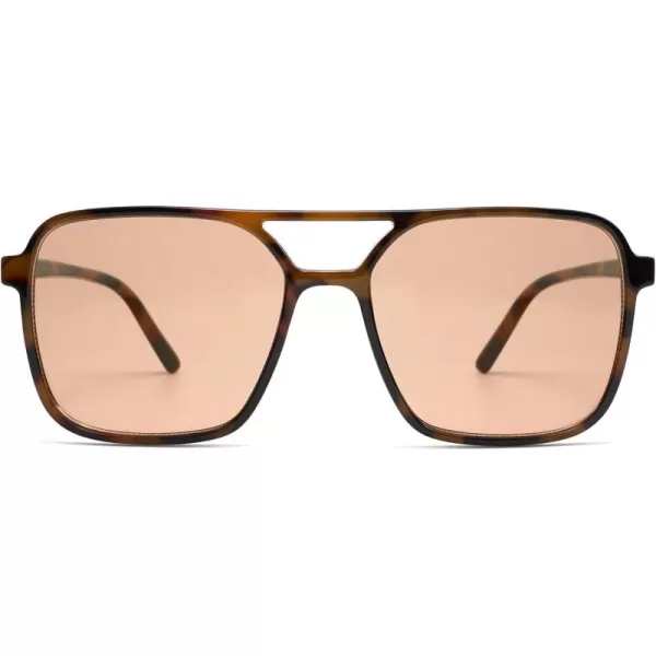 imageSOJOS Trendy Vintage Aviator Square Sunglasses For Womens Mens Retro 70s UV400 Women Sun Glasses SJ2327TortoiseBrown