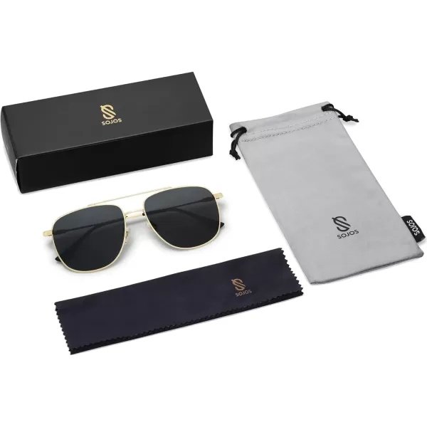 imageSOJOS Polarized Aviator Sunglasses Womens Men Oversized Trendy Designer Shades SJ1218Black