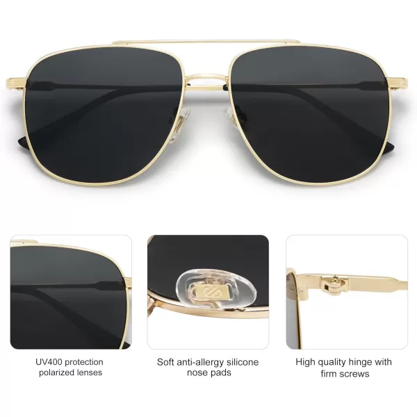 imageSOJOS Polarized Aviator Sunglasses Womens Men Oversized Trendy Designer Shades SJ1218Black