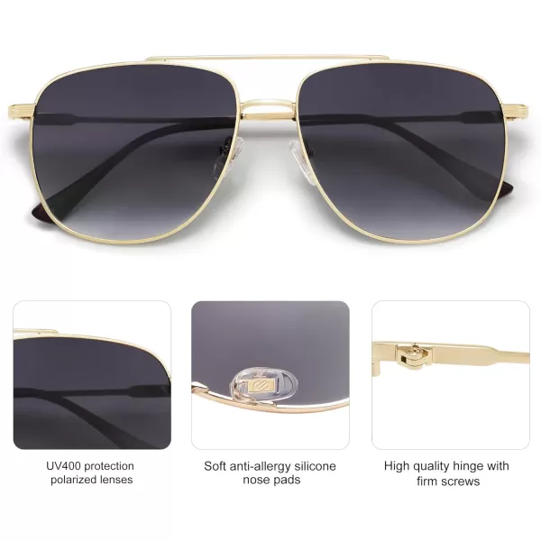 imageSOJOS Polarized Aviator Sunglasses Womens Men Oversized Trendy Designer Shades SJ1218Gradient Grey