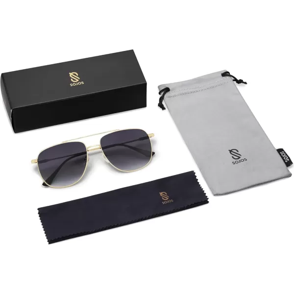 imageSOJOS Polarized Aviator Sunglasses Womens Men Oversized Trendy Designer Shades SJ1218Gradient Grey