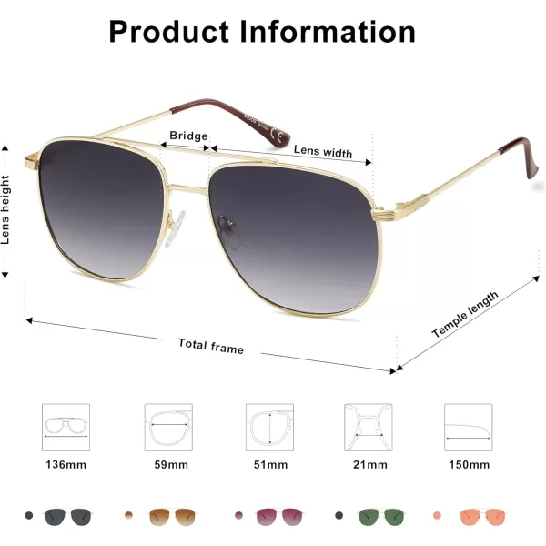 imageSOJOS Polarized Aviator Sunglasses Womens Men Oversized Trendy Designer Shades SJ1218Gradient Grey