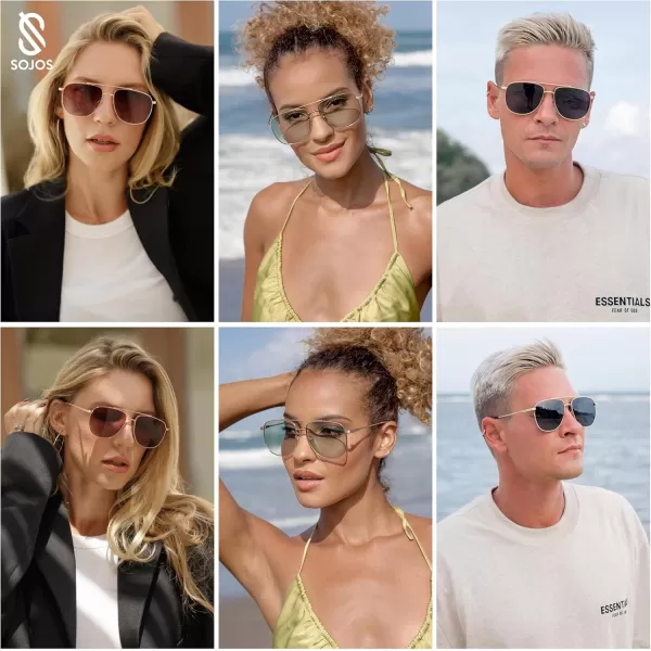 imageSOJOS Polarized Aviator Sunglasses Womens Men Oversized Trendy Designer Shades SJ1218Gradient Grey