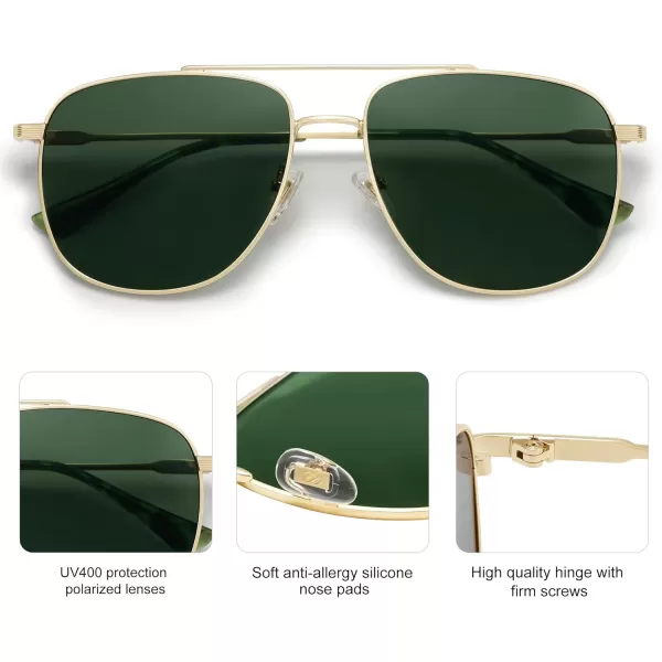 imageSOJOS Polarized Aviator Sunglasses Womens Men Oversized Trendy Designer Shades SJ1218Green