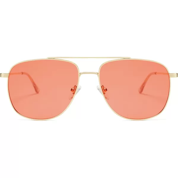 imageSOJOS Polarized Aviator Sunglasses Womens Men Oversized Trendy Designer Shades SJ1218Light Brown