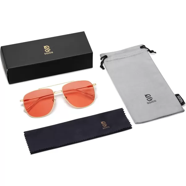 imageSOJOS Polarized Aviator Sunglasses Womens Men Oversized Trendy Designer Shades SJ1218Light Brown