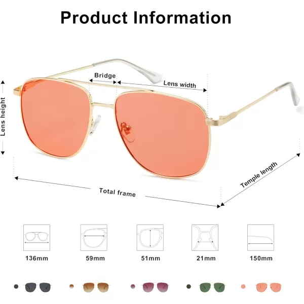 imageSOJOS Polarized Aviator Sunglasses Womens Men Oversized Trendy Designer Shades SJ1218Light Brown