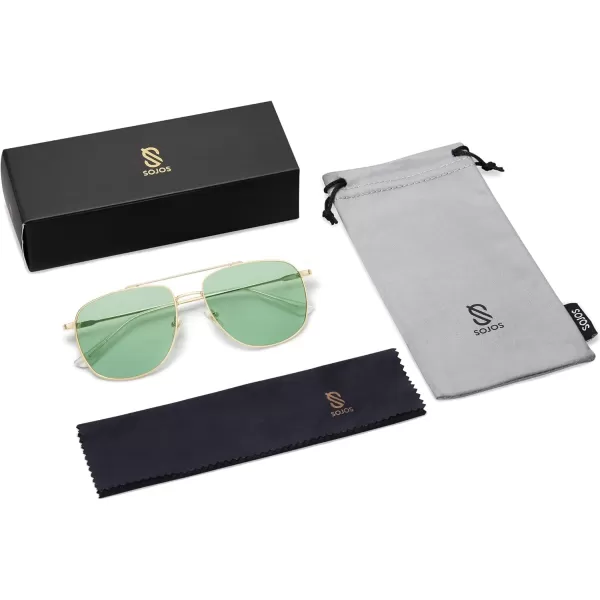 imageSOJOS Polarized Aviator Sunglasses Womens Men Oversized Trendy Designer Shades SJ1218Light Green