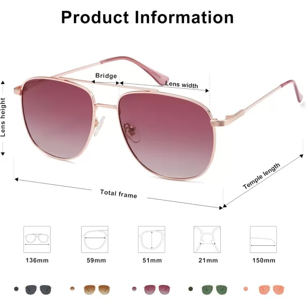 imageSOJOS Polarized Aviator Sunglasses Womens Men Oversized Trendy Designer Shades SJ1218Purple