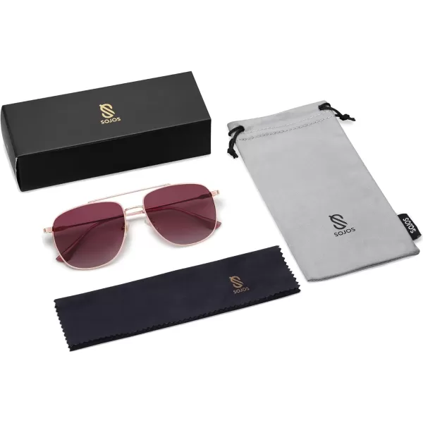 imageSOJOS Polarized Aviator Sunglasses Womens Men Oversized Trendy Designer Shades SJ1218Purple
