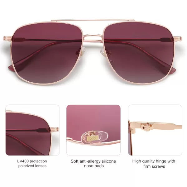 imageSOJOS Polarized Aviator Sunglasses Womens Men Oversized Trendy Designer Shades SJ1218Purple