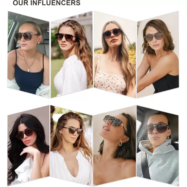 imageSOJOS Retro Aviator Sunglasses for Women MenTrendy Rectangle Womens Mens Shades Sun Glasses SJ2202Brown Tortoise FrameBrown Grading Lens