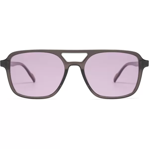 imageSOJOS Retro Aviator Sunglasses for Women MenTrendy Rectangle Womens Mens Shades Sun Glasses SJ2202Grey FramePurple Lens