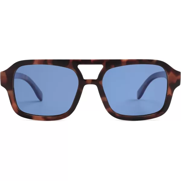 imageSOJOS Retro Aviator Sunglasses for Womens Mens Polarized Trendy Rectangle Designer Inspired Shades 80s 90s Sun Glasses SJ2342Blue