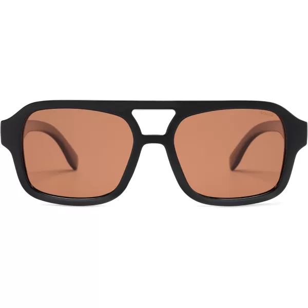 imageSOJOS Retro Aviator Sunglasses for Womens Mens Polarized Trendy Rectangle Designer Inspired Shades 80s 90s Sun Glasses SJ2342Brown