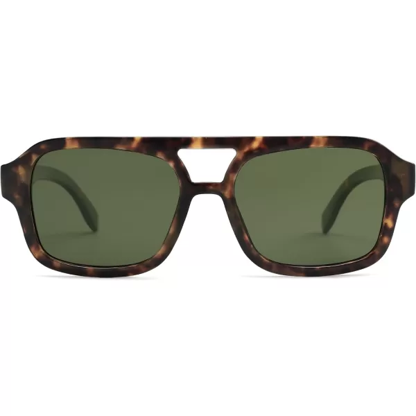 imageSOJOS Retro Aviator Sunglasses for Womens Mens Polarized Trendy Rectangle Designer Inspired Shades 80s 90s Sun Glasses SJ2342Multicolor