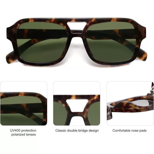 imageSOJOS Retro Aviator Sunglasses for Womens Mens Polarized Trendy Rectangle Designer Inspired Shades 80s 90s Sun Glasses SJ2342Multicolor