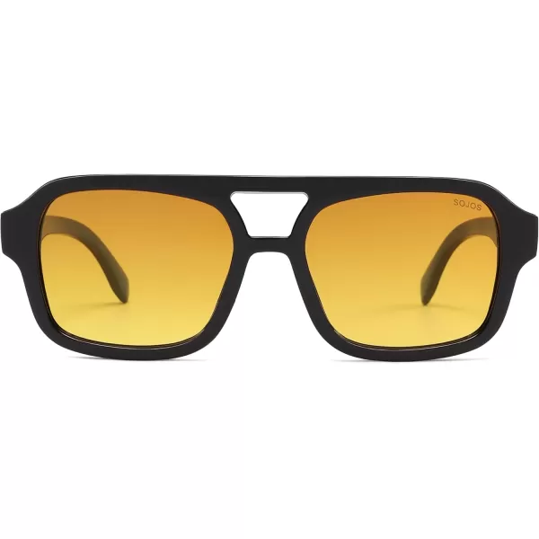 imageSOJOS Retro Aviator Sunglasses for Womens Mens Polarized Trendy Rectangle Designer Inspired Shades 80s 90s Sun Glasses SJ2342Orange