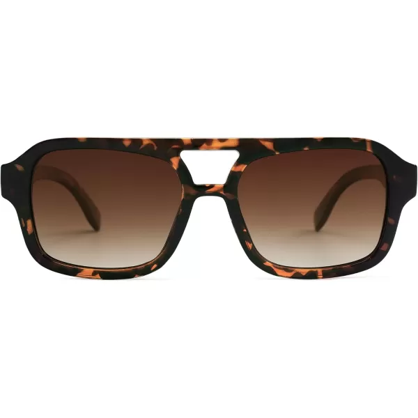imageSOJOS Retro Aviator Sunglasses for Womens Mens Polarized Trendy Rectangle Designer Inspired Shades 80s 90s Sun Glasses SJ2342Tortoise