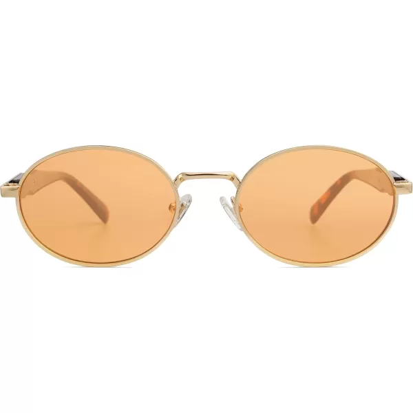 imageSOJOS Retro Oval Sunglasses for Women Men Trendy Sun Glasses Designer Inspired Classic Shades UV400 Protection SJ1224Orange