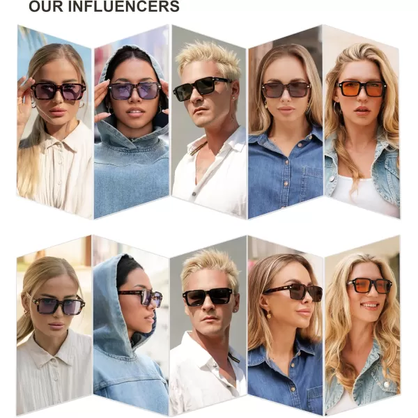 imageSOJOS Retro Square Polarized Sunglasses for Women Men 70s 80s Classic Vintage Rectangle Shades SJ2345TortoiseGrey
