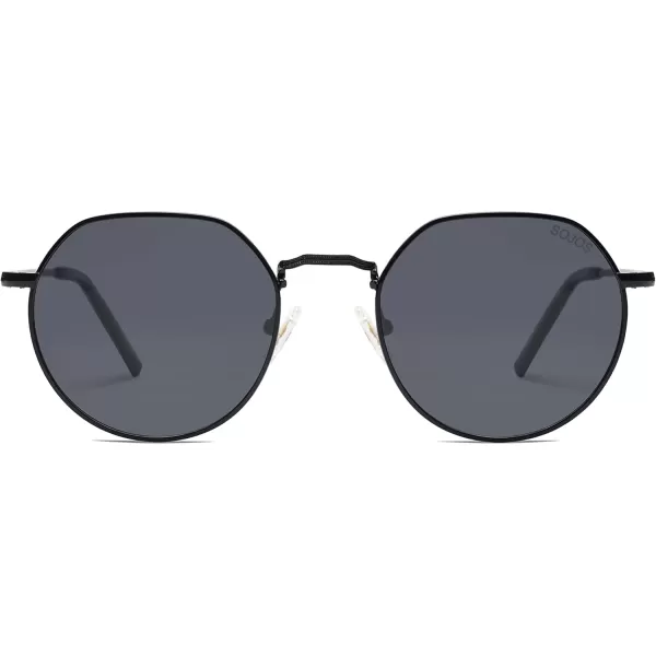 imageSOJOS Round Polygon Polarized Sunglasses for Women Men Retro Classic Vintage Panto Shades SJ1157Grey