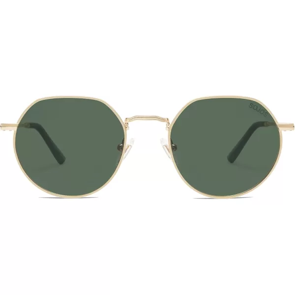 imageSOJOS Round Polygon Polarized Sunglasses for Women Men Retro Classic Vintage Panto Shades SJ1157Turquoise
