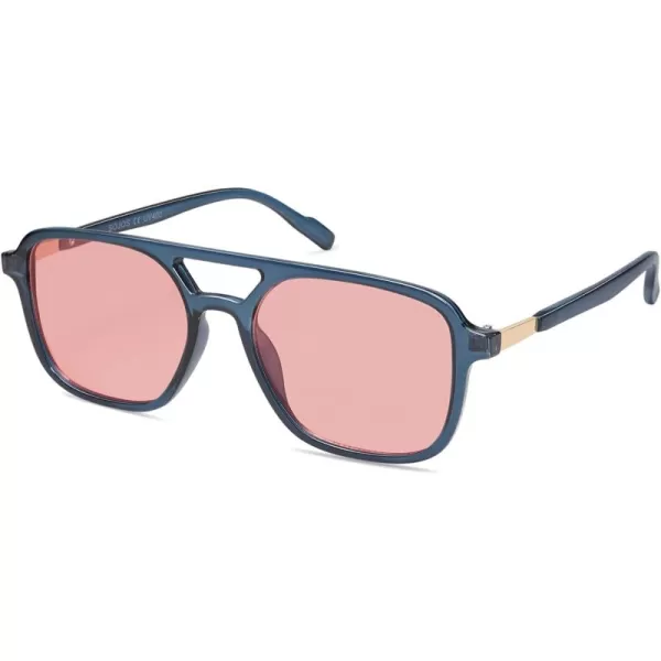 Milky Blue Frame/Red Lens