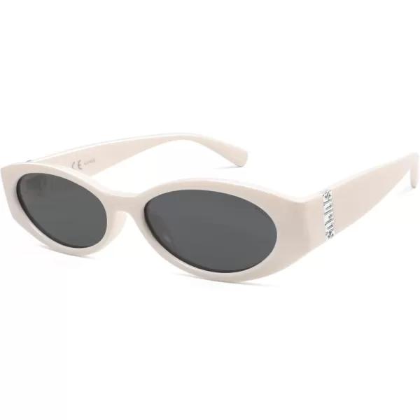 imageSOJOS Retro Oval Polarized Sunglasses for Women Men Trendy Cateye Vintage Y2k Sunnies SJ2364WhiteGrey