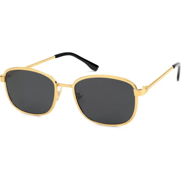 imageSOJOS Retro Rectangle Polarized Sunglasses for Women Men Vintage 90s Style Rectangular Frame Sunnies SJ1225GoldGrey