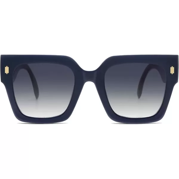imageSOJOS Vintage Oversized Square Sunglasses for WomenRetro Womens Luxury Big Large Sun Glasses UV400 SJ2194Milky Navy FrameMilky Red Lens