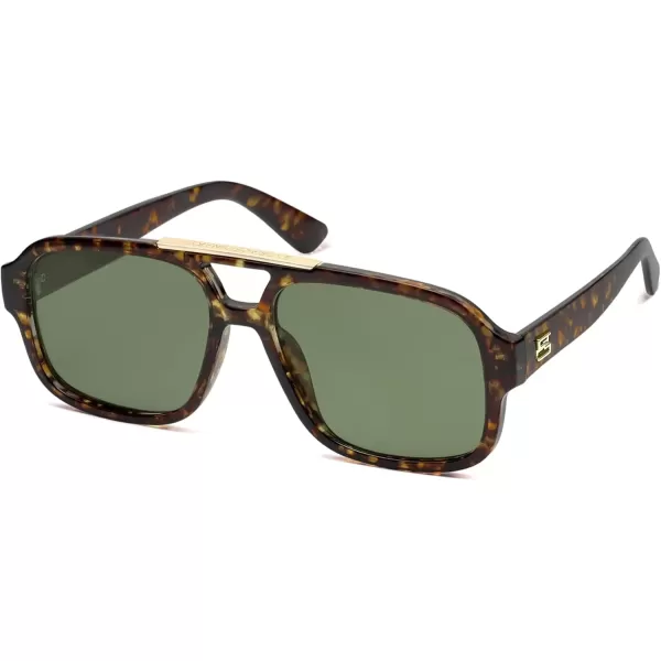 imageSOJOS Retro Aviator Sunglasses Womens Mens Polarized Vintage Trendy Rectangle Women Sunnies SJ2335Green TortoiseGreen