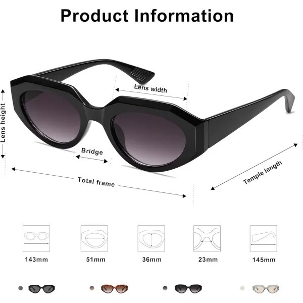 imageSOJOS Polygon Oval Cateye Sunglasses for Women Chunky Frame Retro Classic Vintage Trendy Shade Sunnies Gafas de sole SJ2240Purple