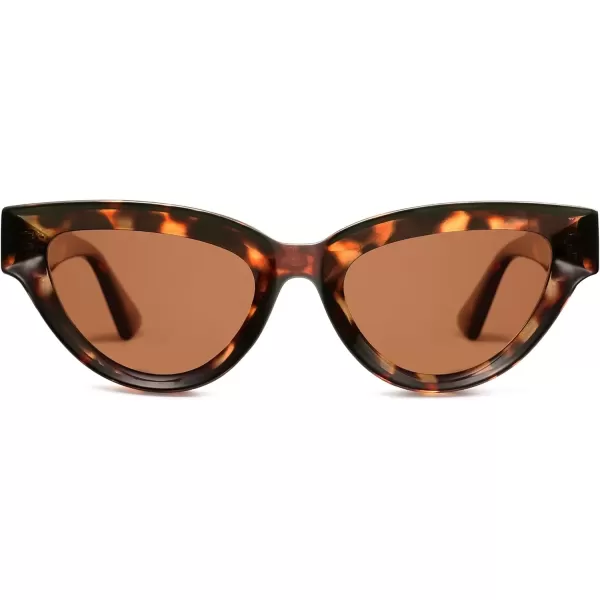 imageSOJOS Retro Polarized Cat Eye Sunglasses Womens Vintage Shades Trendy Stylish Sunnies SJ2331ATortoise  Brown Lens