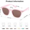 imageSOJOS Retro Kids Square Polarized Sunglasses for Girls Boys Age 310 UV400 Protection De Sol Gafas SK5616PinkLight Brown Lens