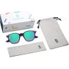 imageSOJOS Retro Kids Square Polarized Sunglasses for Girls Boys Age 310 UV400 Protection De Sol Gafas SK5616PurpleMirrored Green Lens