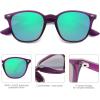 imageSOJOS Retro Kids Square Polarized Sunglasses for Girls Boys Age 310 UV400 Protection De Sol Gafas SK5616PurpleMirrored Green Lens