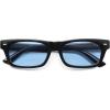 imageSOJOS Trendy Polarized Rectangle Sunglasses Womens Men Retro Vintage Sun Glasses SJ2379Black Frame Blue Lens