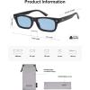 imageSOJOS Trendy Polarized Rectangle Sunglasses Womens Men Retro Vintage Sun Glasses SJ2379Black Frame Blue Lens