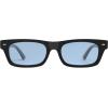 imageSOJOS Trendy Polarized Rectangle Sunglasses Womens Men Retro Vintage Sun Glasses SJ2379Black Frame Blue Lens