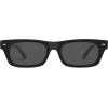 imageSOJOS Trendy Polarized Rectangle Sunglasses Womens Men Retro Vintage Sun Glasses SJ2379Black Frame Grey Lens