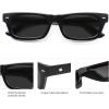 imageSOJOS Trendy Polarized Rectangle Sunglasses Womens Men Retro Vintage Sun Glasses SJ2379Black Frame Grey Lens