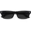 imageSOJOS Trendy Polarized Rectangle Sunglasses Womens Men Retro Vintage Sun Glasses SJ2379Black Frame Grey Lens