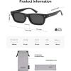 imageSOJOS Trendy Polarized Rectangle Sunglasses Womens Men Retro Vintage Sun Glasses SJ2379Black Frame Grey Lens