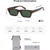 imageSOJOS Trendy Polarized Rectangle Sunglasses Womens Men Retro Vintage Sun Glasses SJ2379Brown Stripe Pattern Frame Green Lens