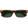 imageSOJOS Trendy Polarized Rectangle Sunglasses Womens Men Retro Vintage Sun Glasses SJ2379Brown Stripe Pattern Frame Green Lens