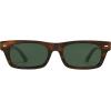imageSOJOS Trendy Polarized Rectangle Sunglasses Womens Men Retro Vintage Sun Glasses SJ2379Brown Stripe Pattern Frame Green Lens