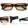 imageSOJOS Trendy Polarized Rectangle Sunglasses Womens Men Retro Vintage Sun Glasses SJ2379Tortorise Frame Orange Lens