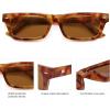 imageSOJOS Trendy Polarized Rectangle Sunglasses Womens Men Retro Vintage Sun Glasses SJ2379Yellow Tortoise Frame Brown Lens