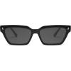 imageSOJOS Trendy Polarized Sunglasses Womens Men Retro Vintage 90s Cute Cat Eye Narrow Sun Glasses SJ2381Black Frame Grey Lens